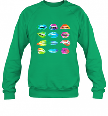Tie Dye Lip Mood Mouths Bite Tongue Out Smile Smirk Kiss Crewneck Sweatshirt Crewneck Sweatshirt - Nice-Tshirts4u