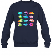 Tie Dye Lip Mood Mouths Bite Tongue Out Smile Smirk Kiss Crewneck Sweatshirt Crewneck Sweatshirt - Nice-Tshirts4u