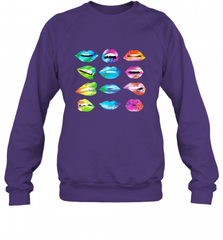 Tie Dye Lip Mood Mouths Bite Tongue Out Smile Smirk Kiss Crewneck Sweatshirt Crewneck Sweatshirt - Nice-Tshirts4u
