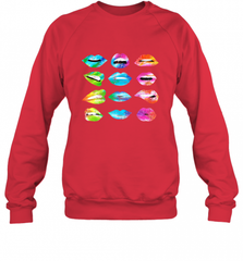 Tie Dye Lip Mood Mouths Bite Tongue Out Smile Smirk Kiss Crewneck Sweatshirt Crewneck Sweatshirt - Nice-Tshirts4u