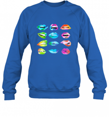 Tie Dye Lip Mood Mouths Bite Tongue Out Smile Smirk Kiss Crewneck Sweatshirt Crewneck Sweatshirt - Nice-Tshirts4u