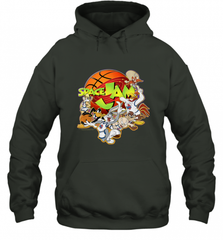 Kids Space Jam Group Shot Basketball Logo Hooded Sweatshirt Hooded Sweatshirt - Nice-Tshirts4u