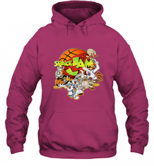 Kids Space Jam Group Shot Basketball Logo Hooded Sweatshirt Hooded Sweatshirt - Nice-Tshirts4u