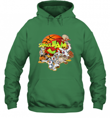 Kids Space Jam Group Shot Basketball Logo Hooded Sweatshirt Hooded Sweatshirt - Nice-Tshirts4u