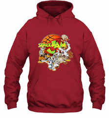 Kids Space Jam Group Shot Basketball Logo Hooded Sweatshirt Hooded Sweatshirt - Nice-Tshirts4u