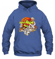 Kids Space Jam Group Shot Basketball Logo Hooded Sweatshirt Hooded Sweatshirt - Nice-Tshirts4u