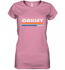 Vintage 70s 80s Style Oakley CA Women's V-Neck T-Shirt Women's V-Neck T-Shirt - Nice-Tshirts4u