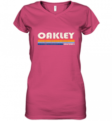 Vintage 70s 80s Style Oakley CA Women's V-Neck T-Shirt Women's V-Neck T-Shirt - Nice-Tshirts4u