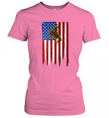 Wyoming Cowboys Grunge American Flag  Apparel Women's T-Shirt Women's T-Shirt - Nice-Tshirts4u