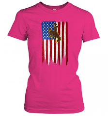 Wyoming Cowboys Grunge American Flag  Apparel Women's T-Shirt Women's T-Shirt - Nice-Tshirts4u