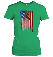 Wyoming Cowboys Grunge American Flag  Apparel Women's T-Shirt Women's T-Shirt - Nice-Tshirts4u