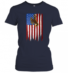 Wyoming Cowboys Grunge American Flag  Apparel Women's T-Shirt Women's T-Shirt - Nice-Tshirts4u