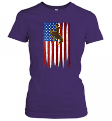 Wyoming Cowboys Grunge American Flag  Apparel Women's T-Shirt Women's T-Shirt - Nice-Tshirts4u