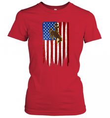Wyoming Cowboys Grunge American Flag  Apparel Women's T-Shirt Women's T-Shirt - Nice-Tshirts4u