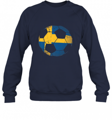 Sweden Soccer Ball Flag Jersey Shirt  Swedish Football Gift Crewneck Sweatshirt Crewneck Sweatshirt - Nice-Tshirts4u