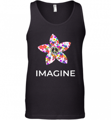 Imagine Flower Peace Sign Hippie 60s 70s Retro Men's Tank Top Men's Tank Top - Nice-Tshirts4u