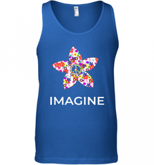 Imagine Flower Peace Sign Hippie 60s 70s Retro Men's Tank Top Men's Tank Top - Nice-Tshirts4u