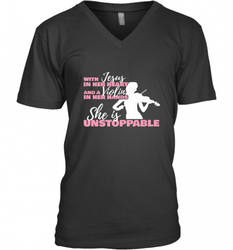 Violin Teacher For A Religious Violinist Men's V-Neck