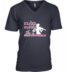 Violin Teacher For A Religious Violinist Men's V-Neck