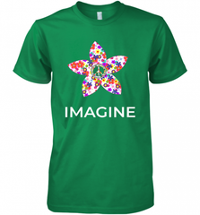 Imagine Flower Peace Sign Hippie 60s 70s Retro Men's Premium T-Shirt Men's Premium T-Shirt - Nice-Tshirts4u