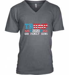 Trump 2020 God Family Guns Lovers Election Supporter Men's V-Neck Men's V-Neck - Nice-Tshirts4u