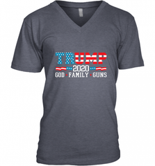 Trump 2020 God Family Guns Lovers Election Supporter Men's V-Neck Men's V-Neck - Nice-Tshirts4u