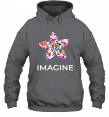 Imagine Flower Peace Sign Hippie 60s 70s Retro Hooded Sweatshirt Hooded Sweatshirt - Nice-Tshirts4u