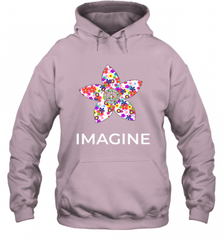 Imagine Flower Peace Sign Hippie 60s 70s Retro Hooded Sweatshirt Hooded Sweatshirt - Nice-Tshirts4u