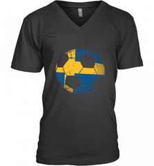 Sweden Soccer Ball Flag Jersey Shirt  Swedish Football Gift Men's V-Neck Men's V-Neck - Nice-Tshirts4u