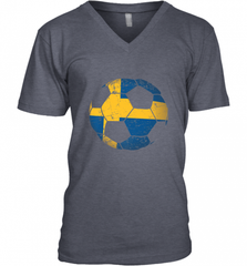 Sweden Soccer Ball Flag Jersey Shirt  Swedish Football Gift Men's V-Neck Men's V-Neck - Nice-Tshirts4u