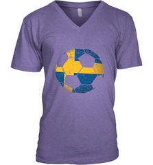 Sweden Soccer Ball Flag Jersey Shirt  Swedish Football Gift Men's V-Neck Men's V-Neck - Nice-Tshirts4u