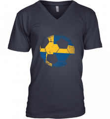 Sweden Soccer Ball Flag Jersey Shirt  Swedish Football Gift Men's V-Neck Men's V-Neck - Nice-Tshirts4u