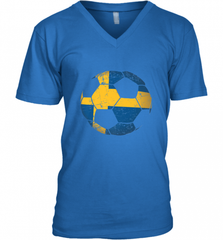 Sweden Soccer Ball Flag Jersey Shirt  Swedish Football Gift Men's V-Neck Men's V-Neck - Nice-Tshirts4u