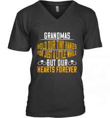 Grandmas hold our tiny hands for just a little while, but our hearts forever 01 Men's V-Neck Men's V-Neck - Nice-Tshirts4u