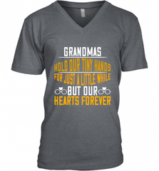 Grandmas hold our tiny hands for just a little while, but our hearts forever 01 Men's V-Neck Men's V-Neck - Nice-Tshirts4u