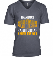 Grandmas hold our tiny hands for just a little while, but our hearts forever 01 Men's V-Neck Men's V-Neck - Nice-Tshirts4u