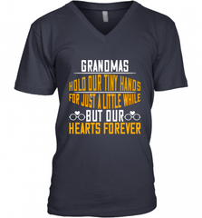 Grandmas hold our tiny hands for just a little while, but our hearts forever 01 Men's V-Neck Men's V-Neck - Nice-Tshirts4u