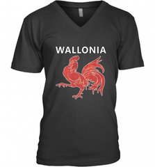 Wallonia National Rooster Heritage Tee Men's V-Neck Men's V-Neck - Nice-Tshirts4u