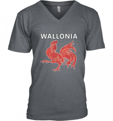 Wallonia National Rooster Heritage Tee Men's V-Neck Men's V-Neck - Nice-Tshirts4u
