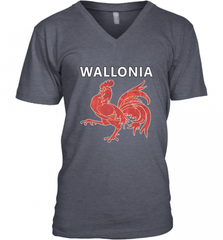 Wallonia National Rooster Heritage Tee Men's V-Neck Men's V-Neck - Nice-Tshirts4u