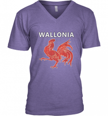 Wallonia National Rooster Heritage Tee Men's V-Neck Men's V-Neck - Nice-Tshirts4u