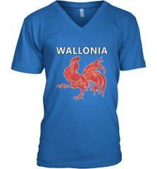 Wallonia National Rooster Heritage Tee Men's V-Neck Men's V-Neck - Nice-Tshirts4u
