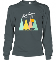 Twin Mom Mama Bear Shirt for Women Camping Bear and Cubs Long Sleeve T-Shirt Long Sleeve T-Shirt - Nice-Tshirts4u