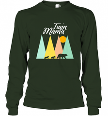Twin Mom Mama Bear Shirt for Women Camping Bear and Cubs Long Sleeve T-Shirt Long Sleeve T-Shirt - Nice-Tshirts4u