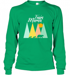 Twin Mom Mama Bear Shirt for Women Camping Bear and Cubs Long Sleeve T-Shirt Long Sleeve T-Shirt - Nice-Tshirts4u