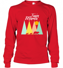 Twin Mom Mama Bear Shirt for Women Camping Bear and Cubs Long Sleeve T-Shirt Long Sleeve T-Shirt - Nice-Tshirts4u