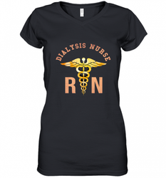 Dialysis Registered Nurse Caduceus Medical Symbol RN Women's V-Neck T-Shirt