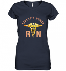Dialysis Registered Nurse Caduceus Medical Symbol RN Women's V-Neck T-Shirt