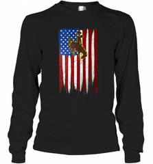 Wyoming Cowboys Grunge American Flag  Apparel Long Sleeve T-Shirt Long Sleeve T-Shirt - Nice-Tshirts4u