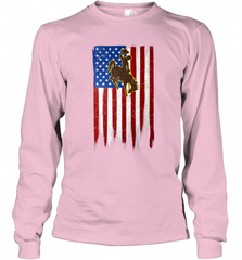Wyoming Cowboys Grunge American Flag  Apparel Long Sleeve T-Shirt Long Sleeve T-Shirt - Nice-Tshirts4u